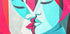 A Kiss Pink Teal Plakat - Posterbox