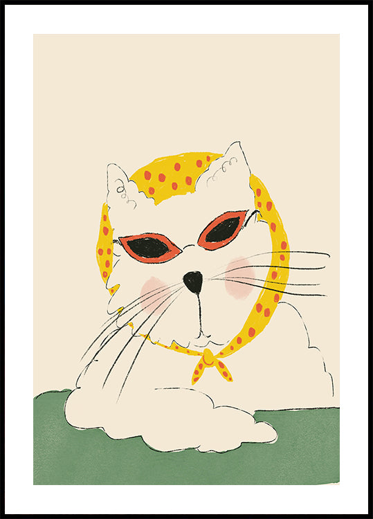Chic Feline Pose Plakat - Posterbox
