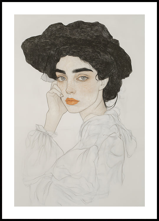 Portrait of a Woman with Expressive Eyes Plakat - Posterbox