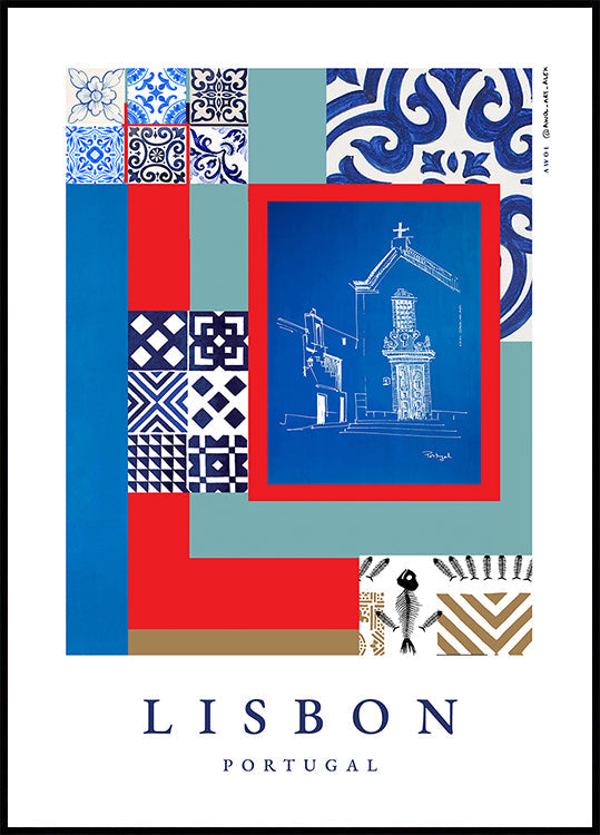Lisbon Façades Plakat - Posterbox