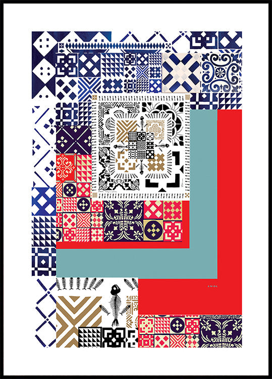 Portugese Abstract Pattern Plakat - Posterbox