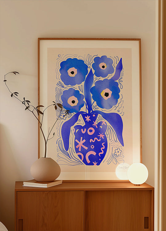 Blue Flowers Matisse Homage Plakat - Posterbox