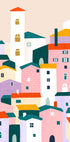 Colorful Village Scene - Posterbox