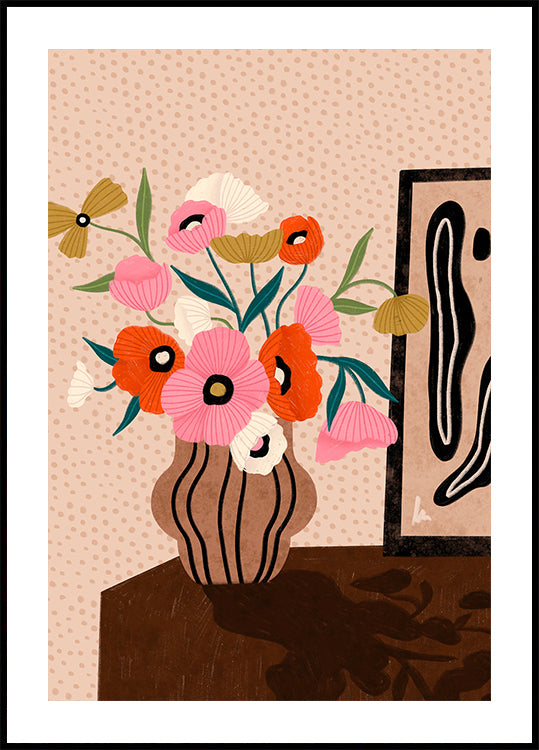 Flowers On Sideboard Plakat - Posterbox