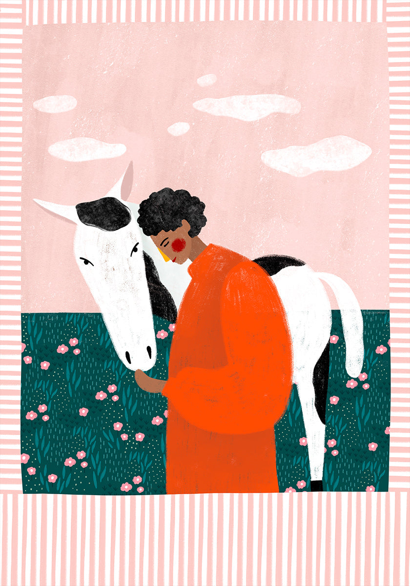 Vibrant Girl and Horse - Posterbox