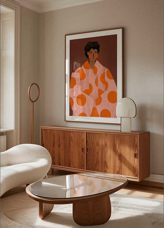Woman With Orange Dots Plakat - Posterbox