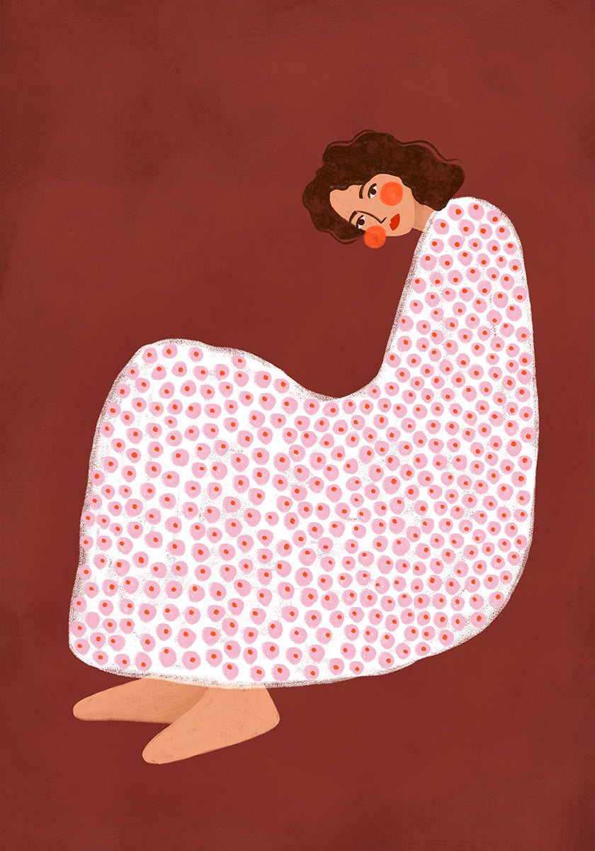 Woman in Dotted Dress Plakat - Posterbox
