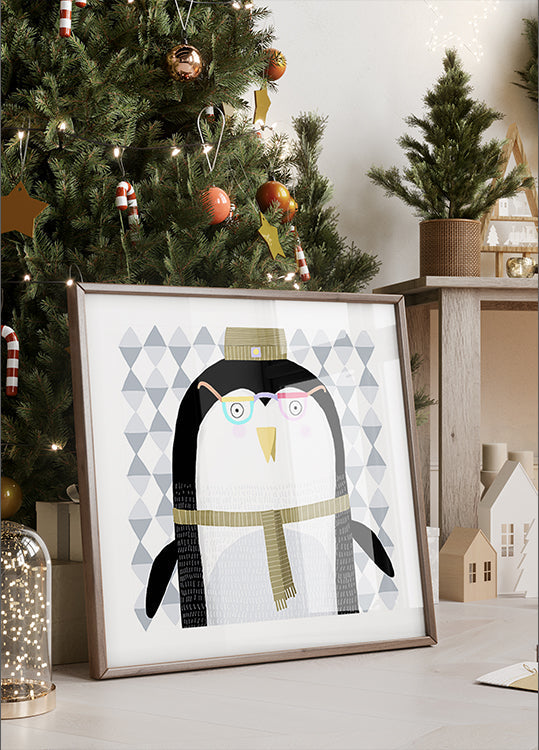 Cute Penguin With Wooly Hat By Artist Carla Daly Plakat - Posterbox