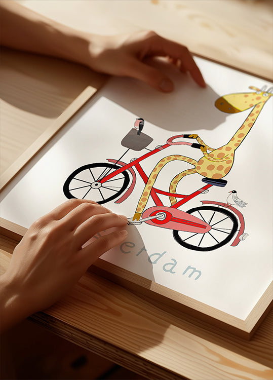 Giraffe on Wheels Plakat - Posterbox