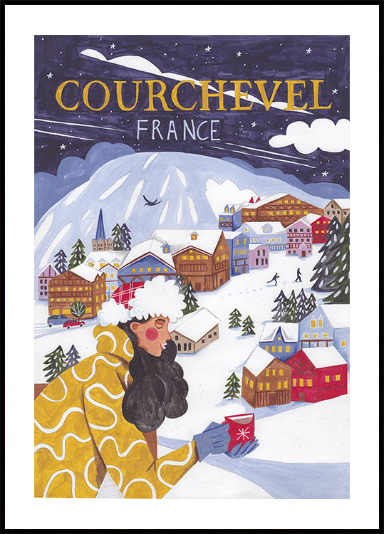 Travel woman in France, Courchevel Plakat - Posterbox
