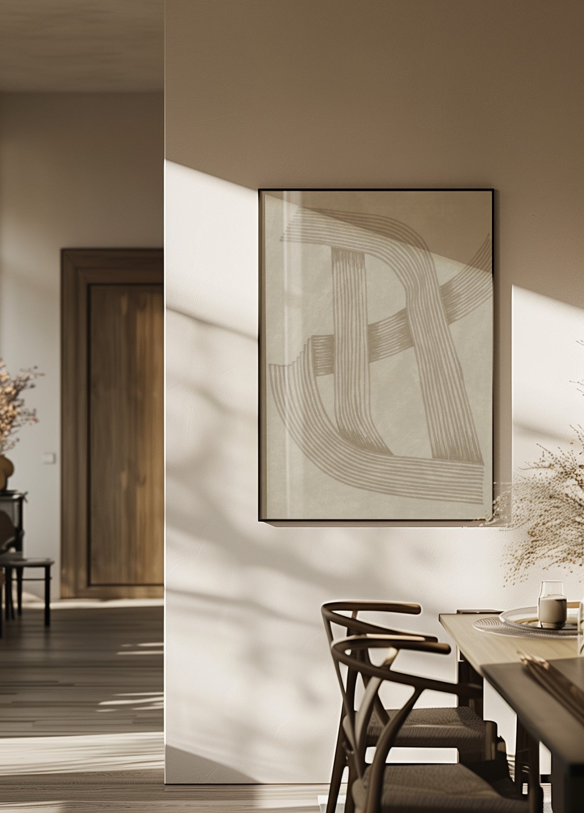 Gewebte beige Linien