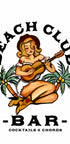 Beach Club Bar. Sailor Jerry Style Pin-up Girl Playing Guitar - Posterbox