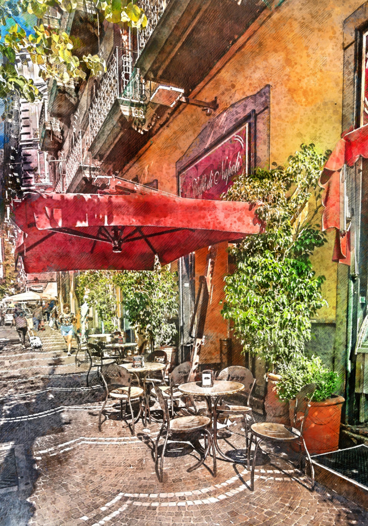 Charmantes Café im Freien