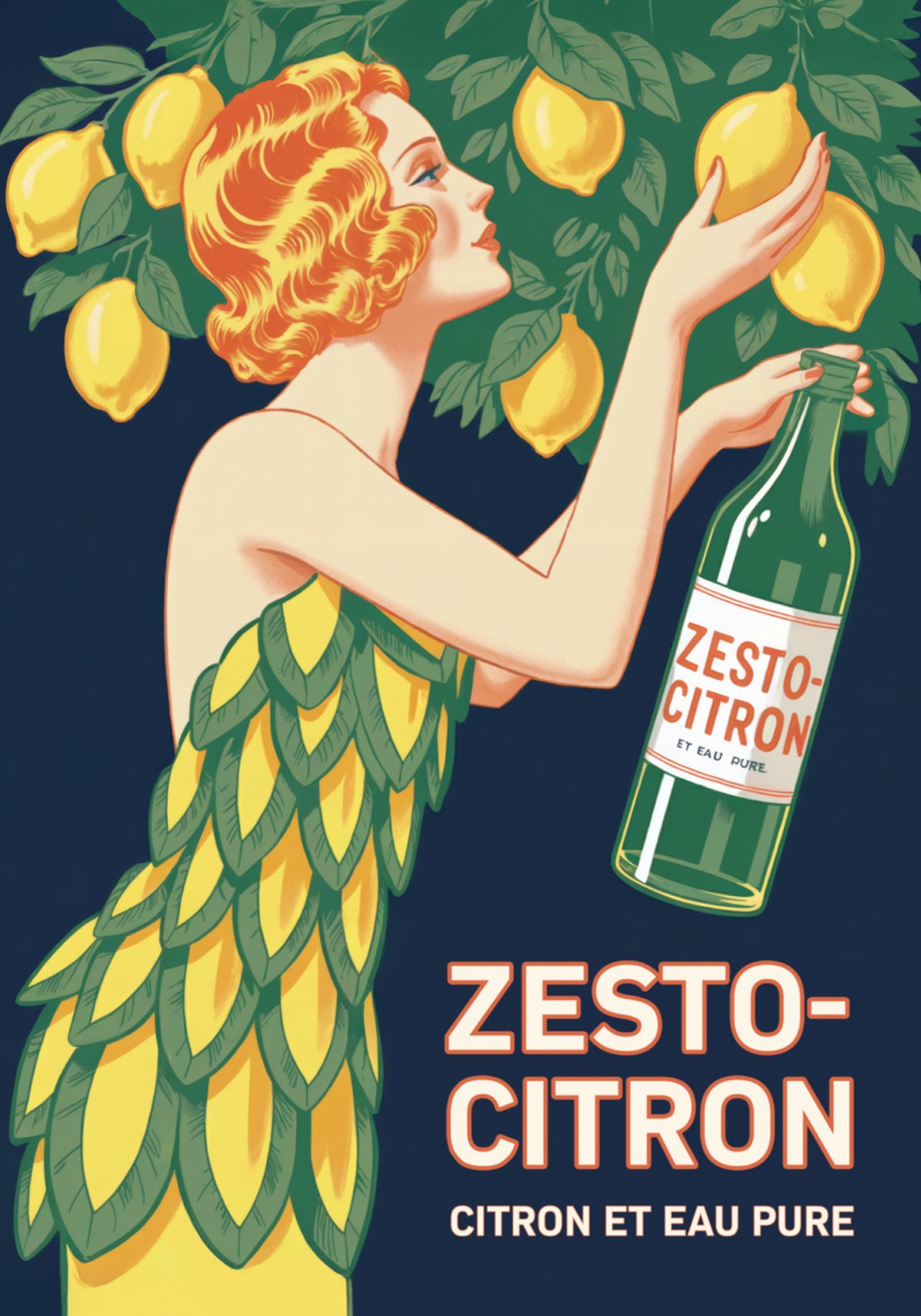 Art-Deco-Zitronendame