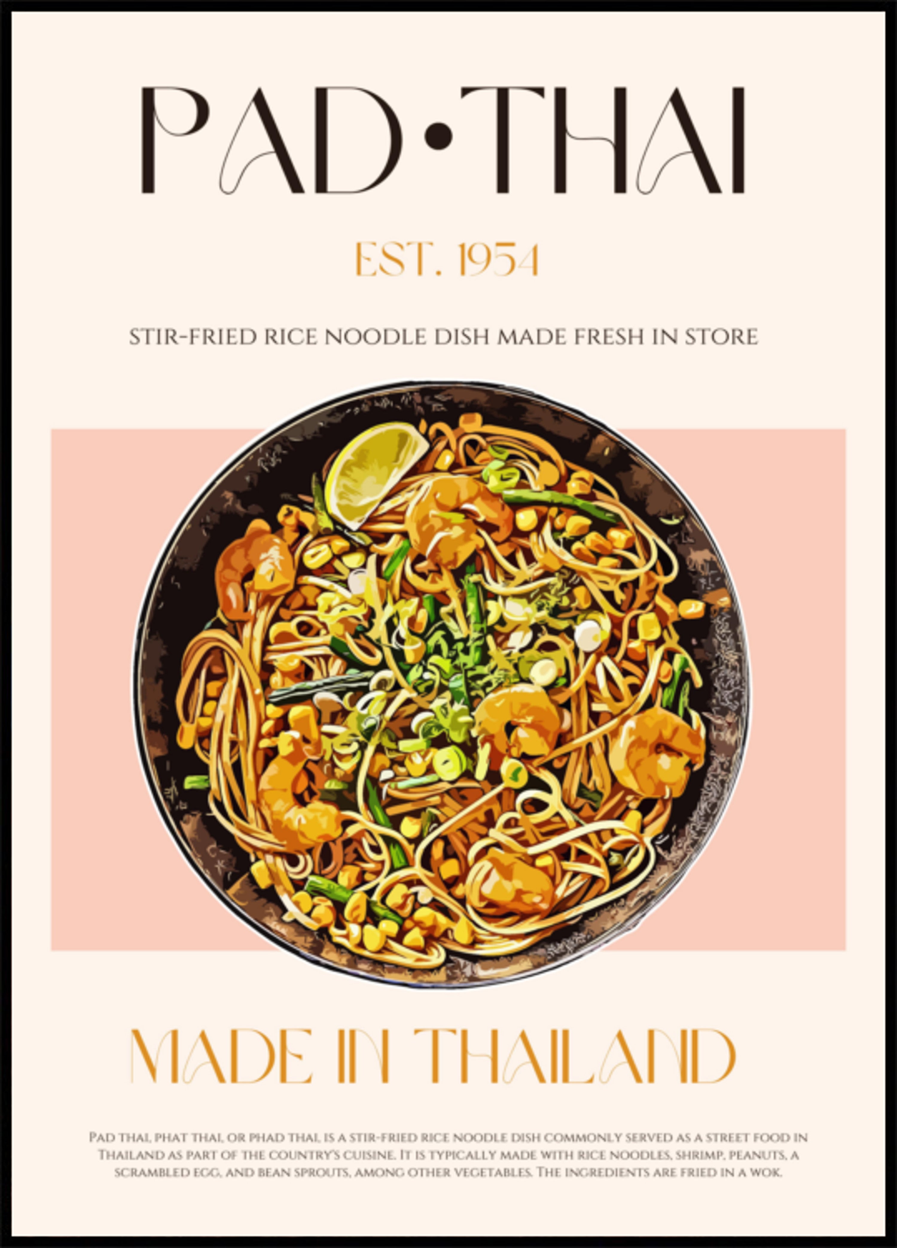 Klassische Pad-Thai-Nudeln