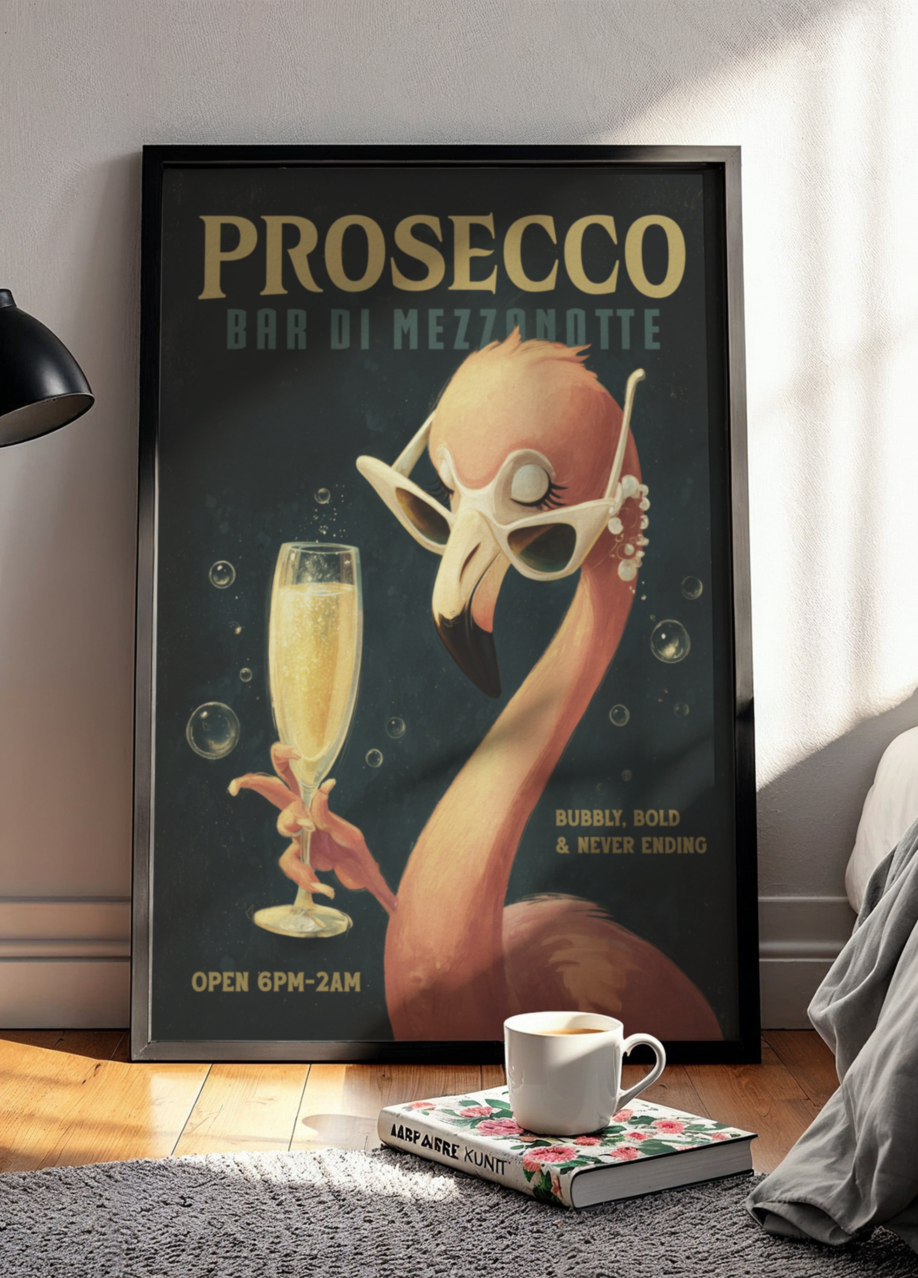 Coole Flamingo-Prosecco-Bar