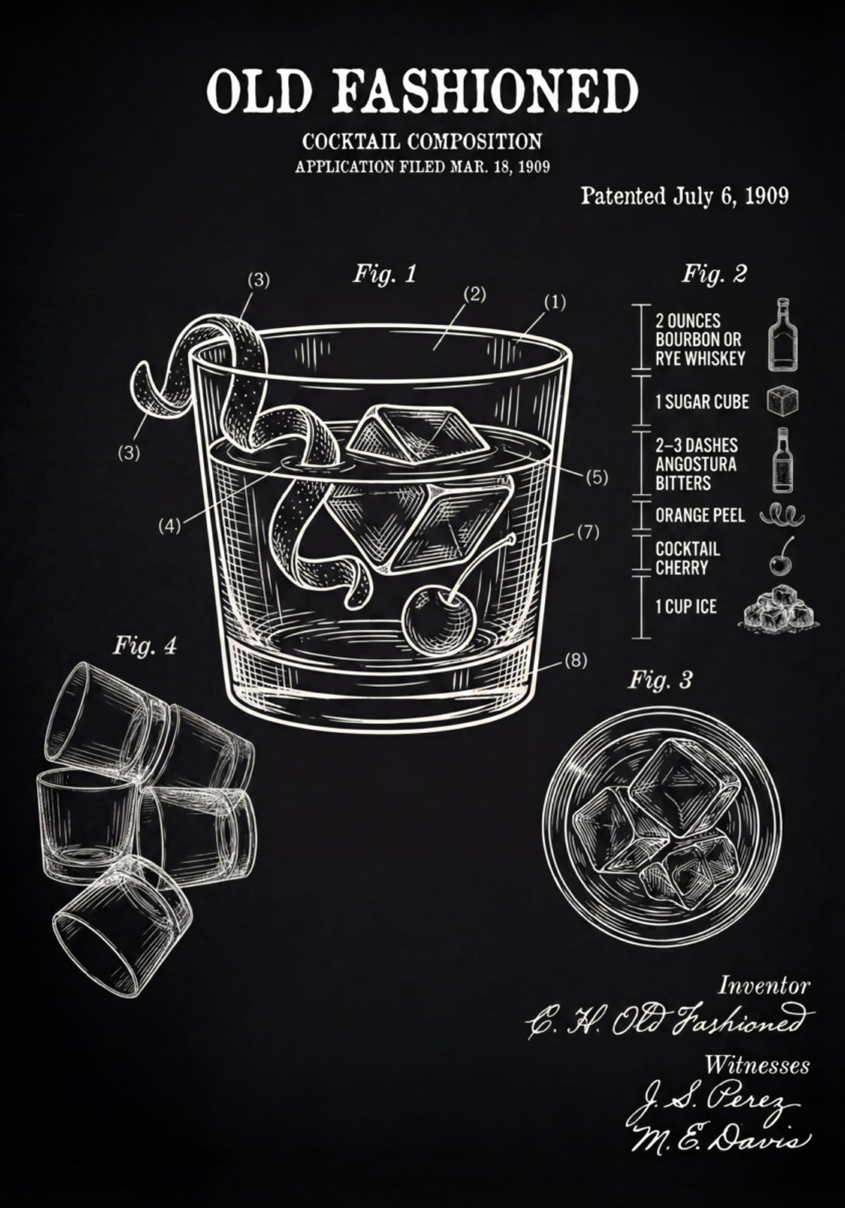 Altmodisches Cocktail-Patent
