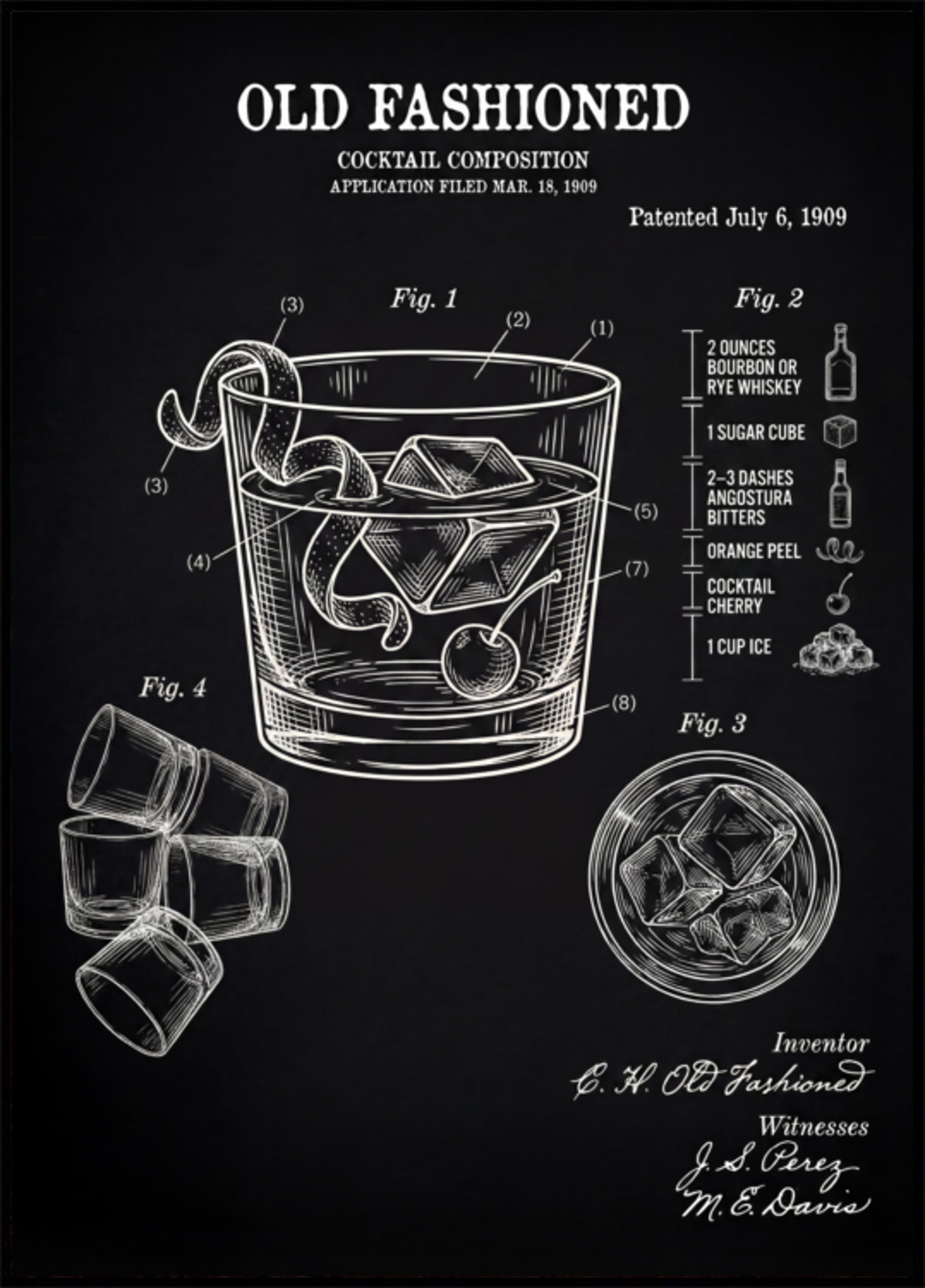 Altmodisches Cocktail-Patent