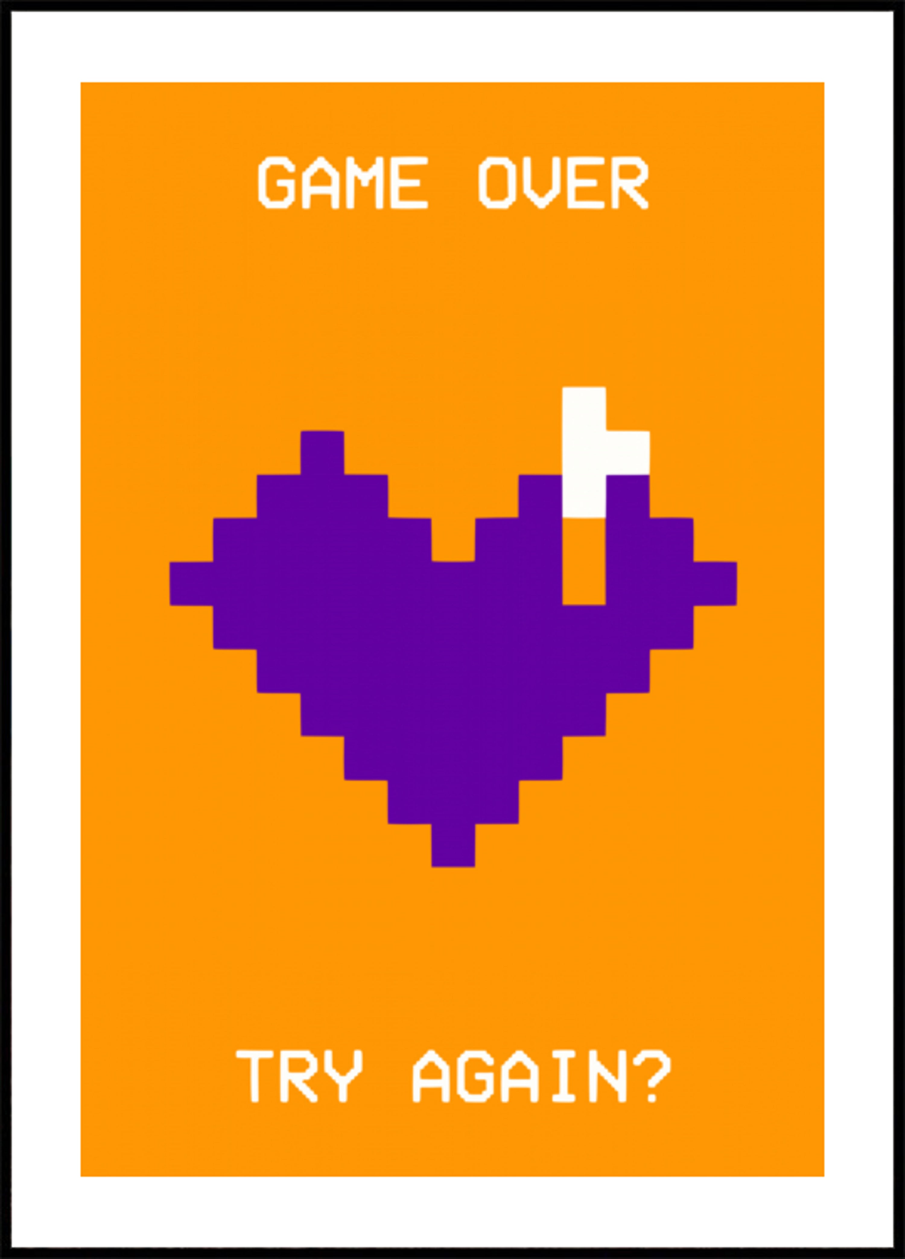 Retro-Spiel über Herz