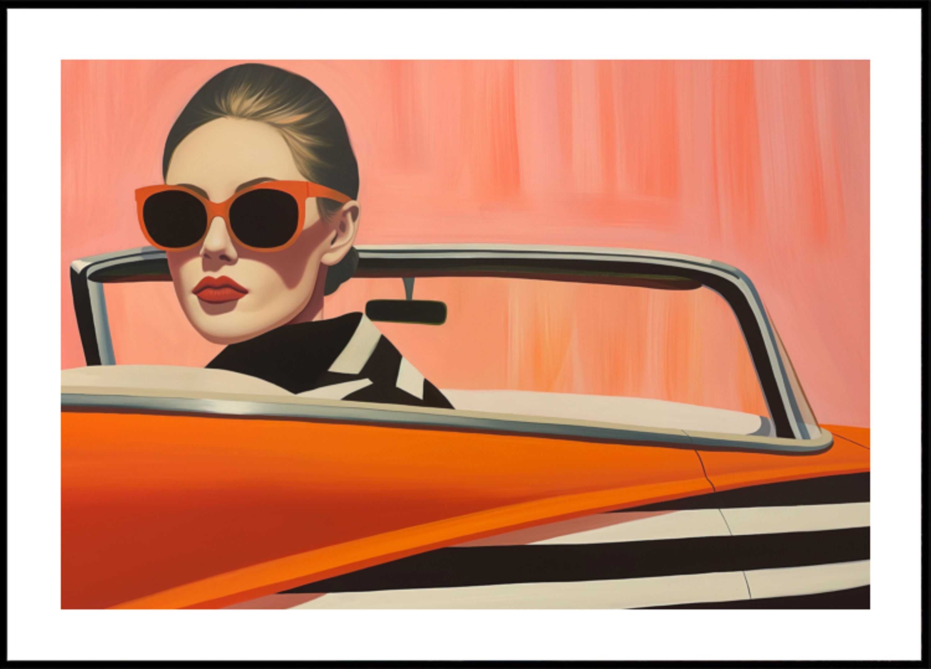 Stilvolle Frau Orange Auto