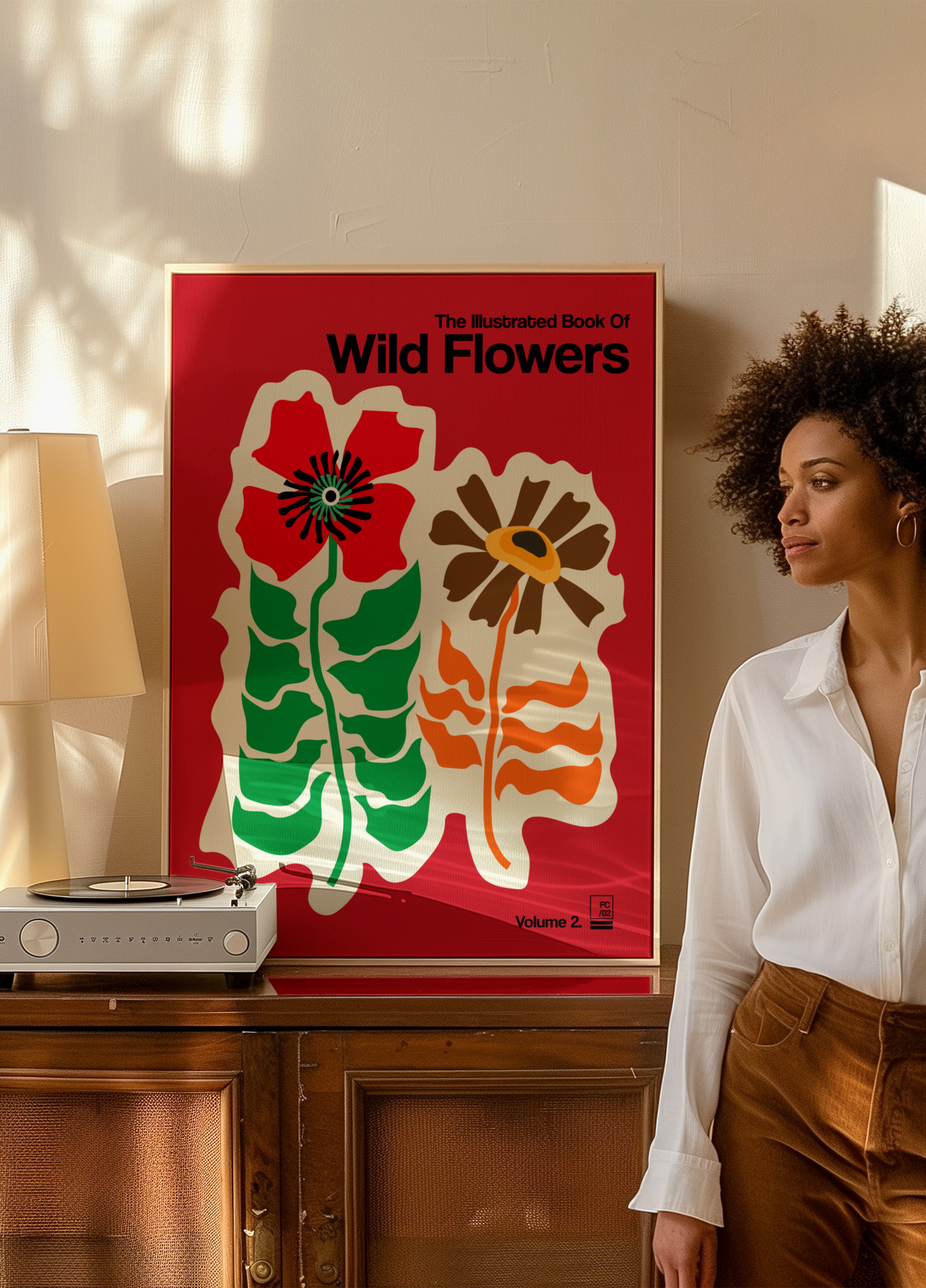 Retro-Wildblumen-Illustration
