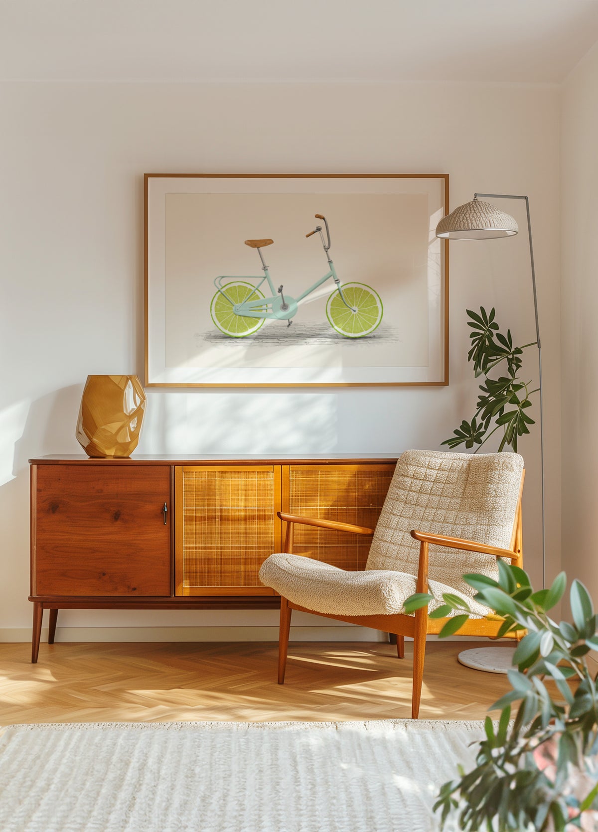 Limettenfarbenes Fahrradrad