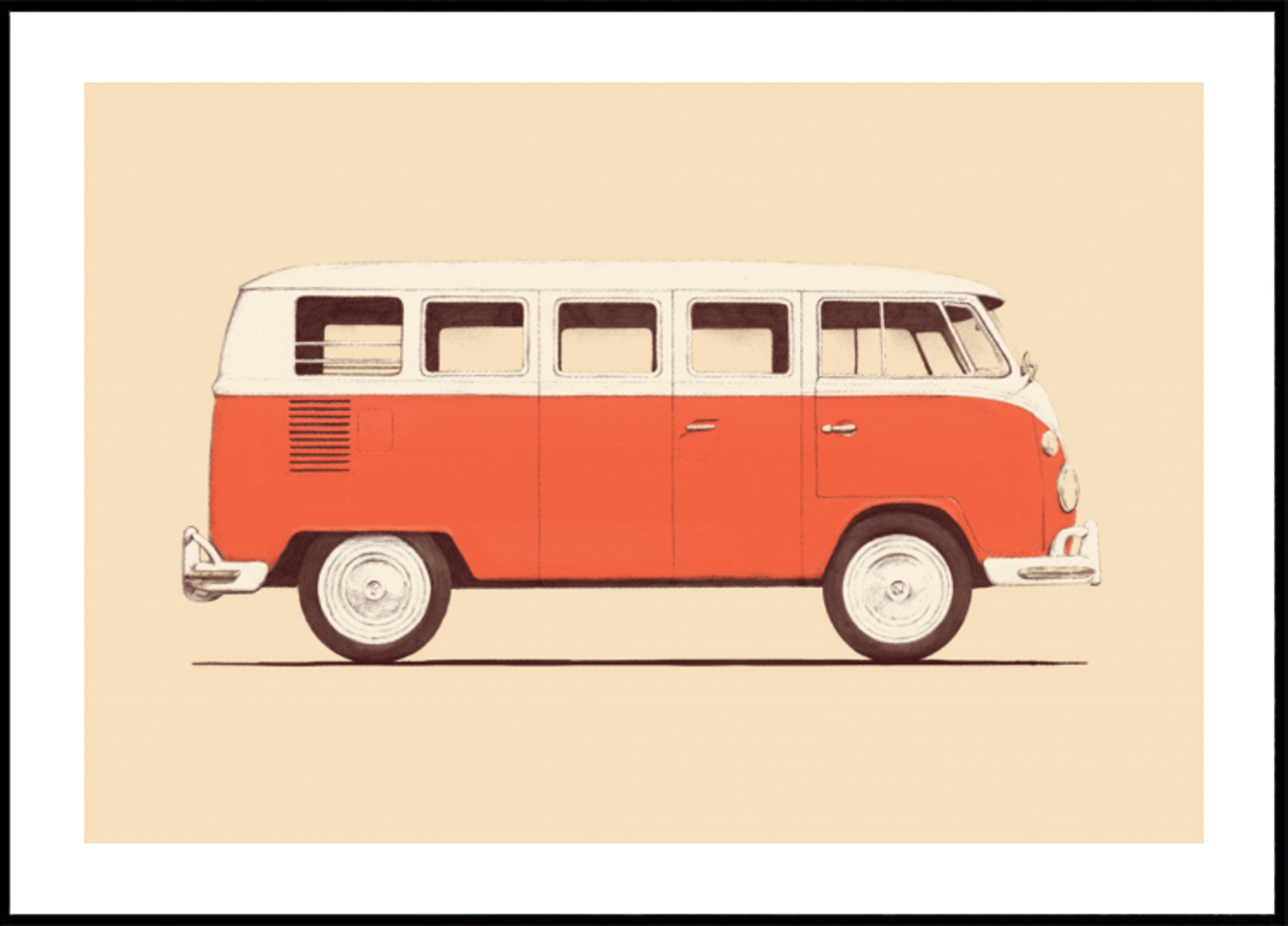 Klassischer roter Campervan