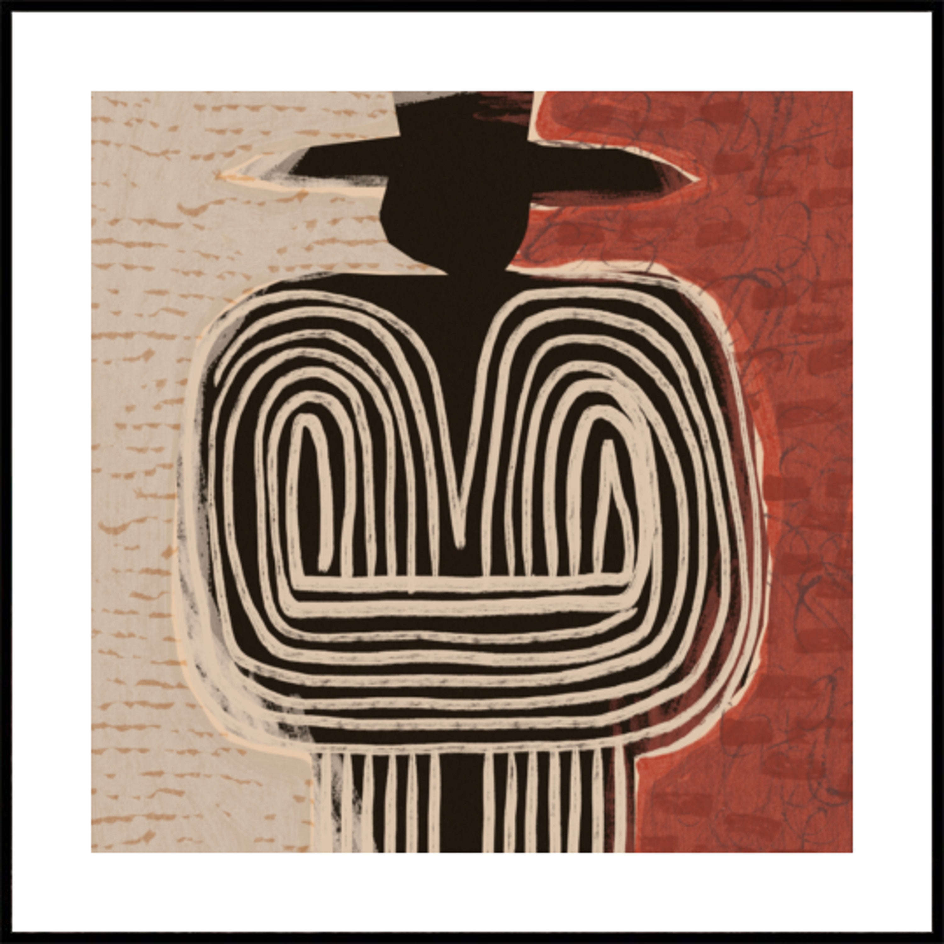 Stammesfigur, Mit, Hat