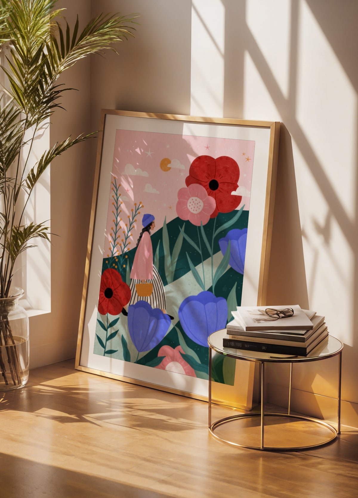 Skurriler Blumenpfad