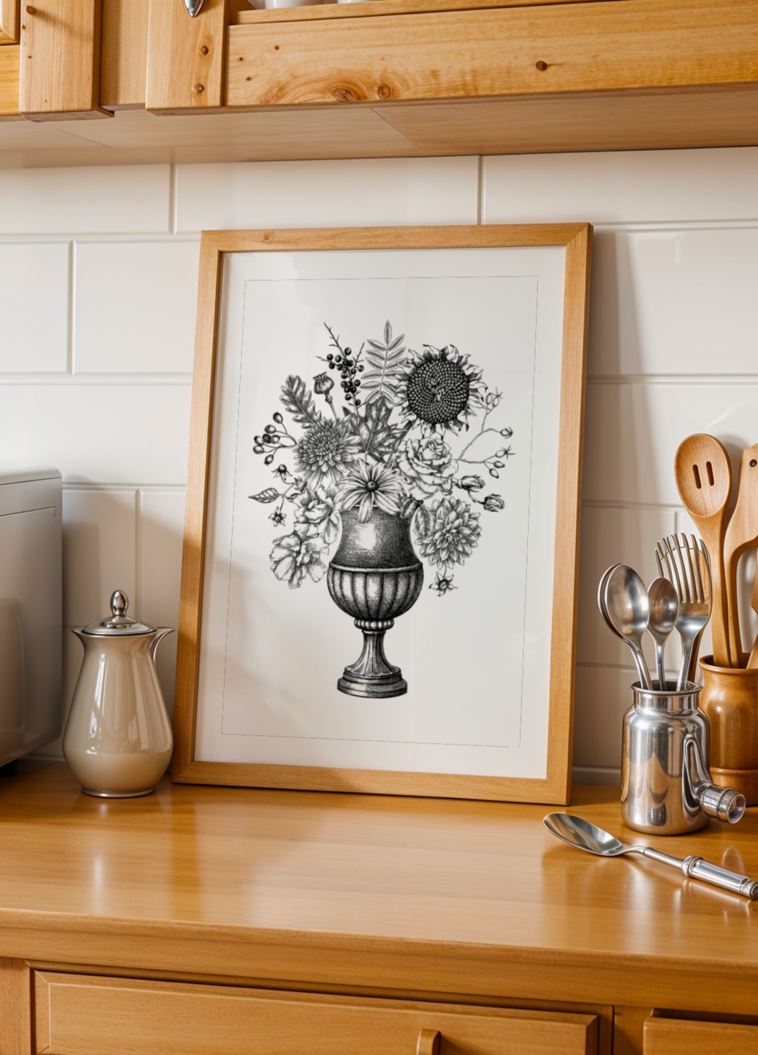 Elegante Herbstblumenurne