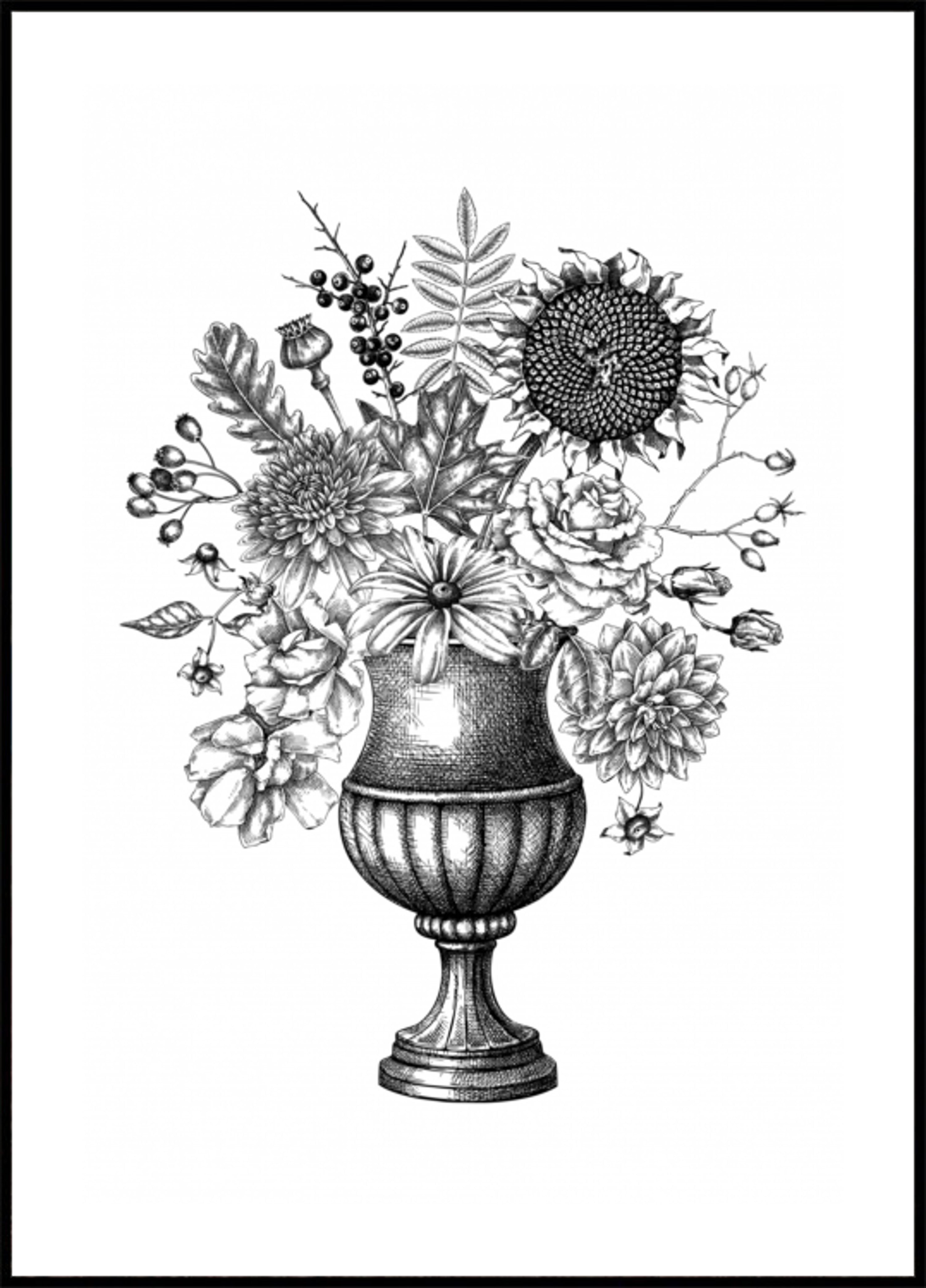 Elegante Herbstblumenurne