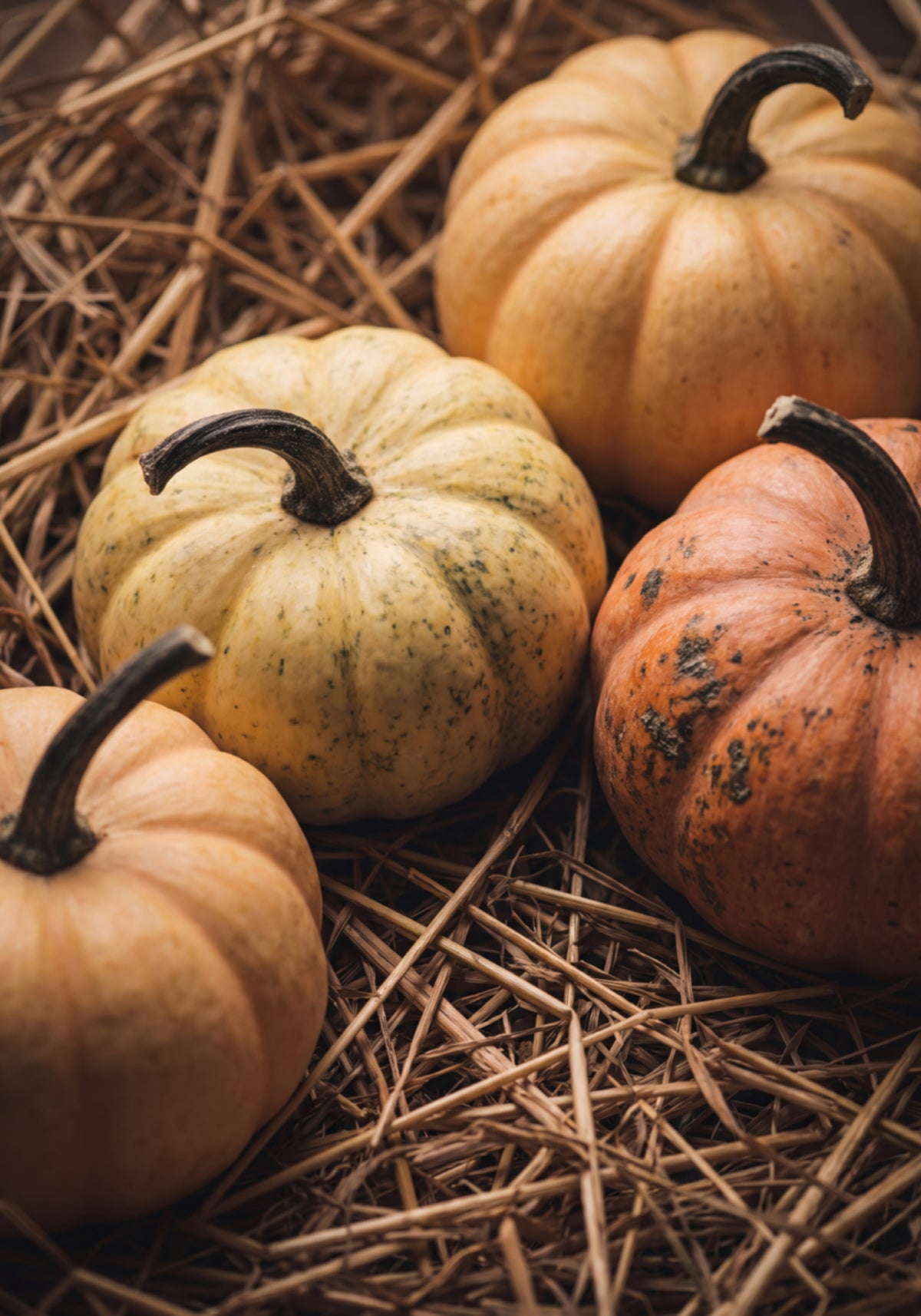 Kürbisse im Herbst ernten
