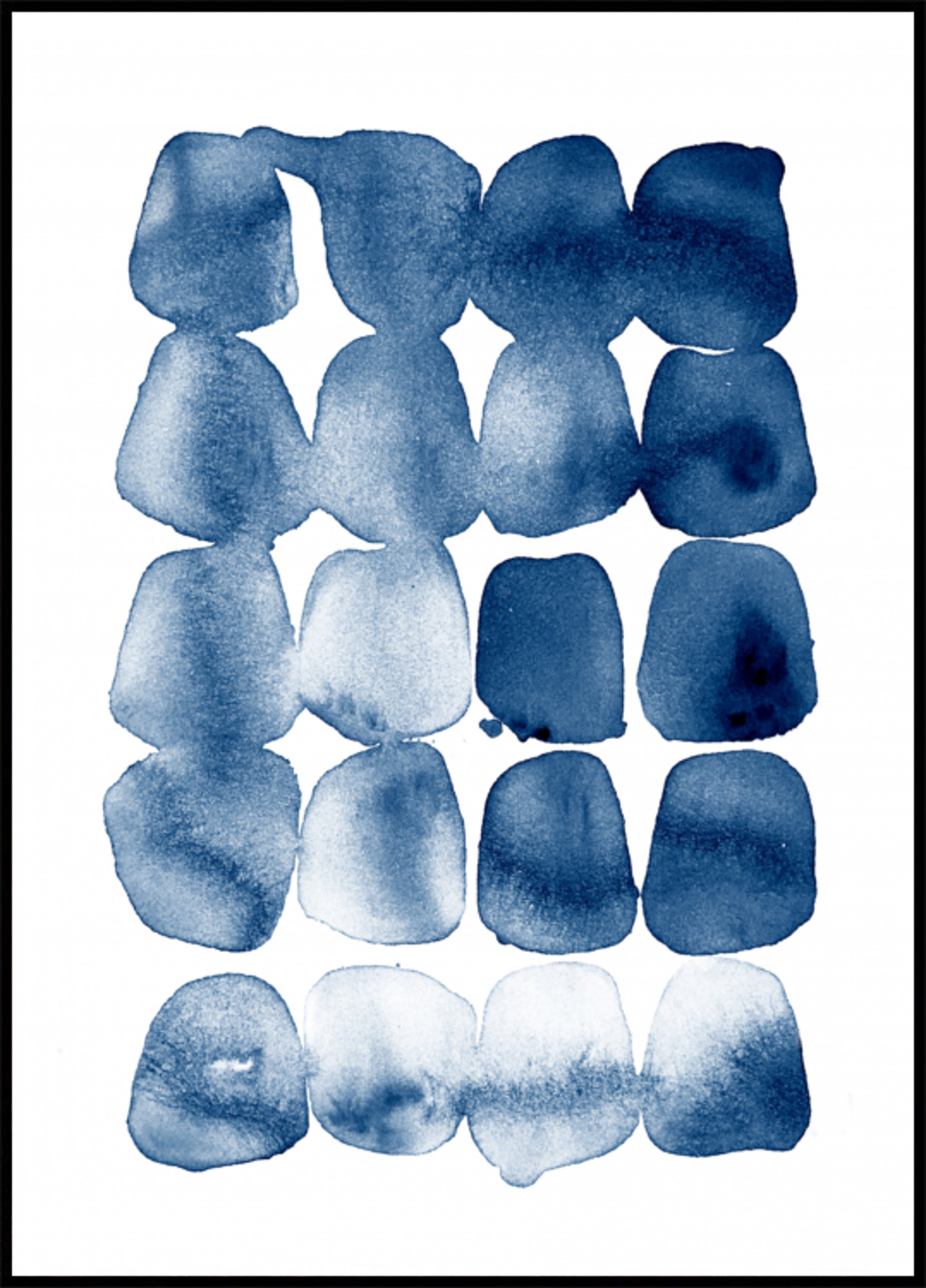 Indigo-Aquarellformen