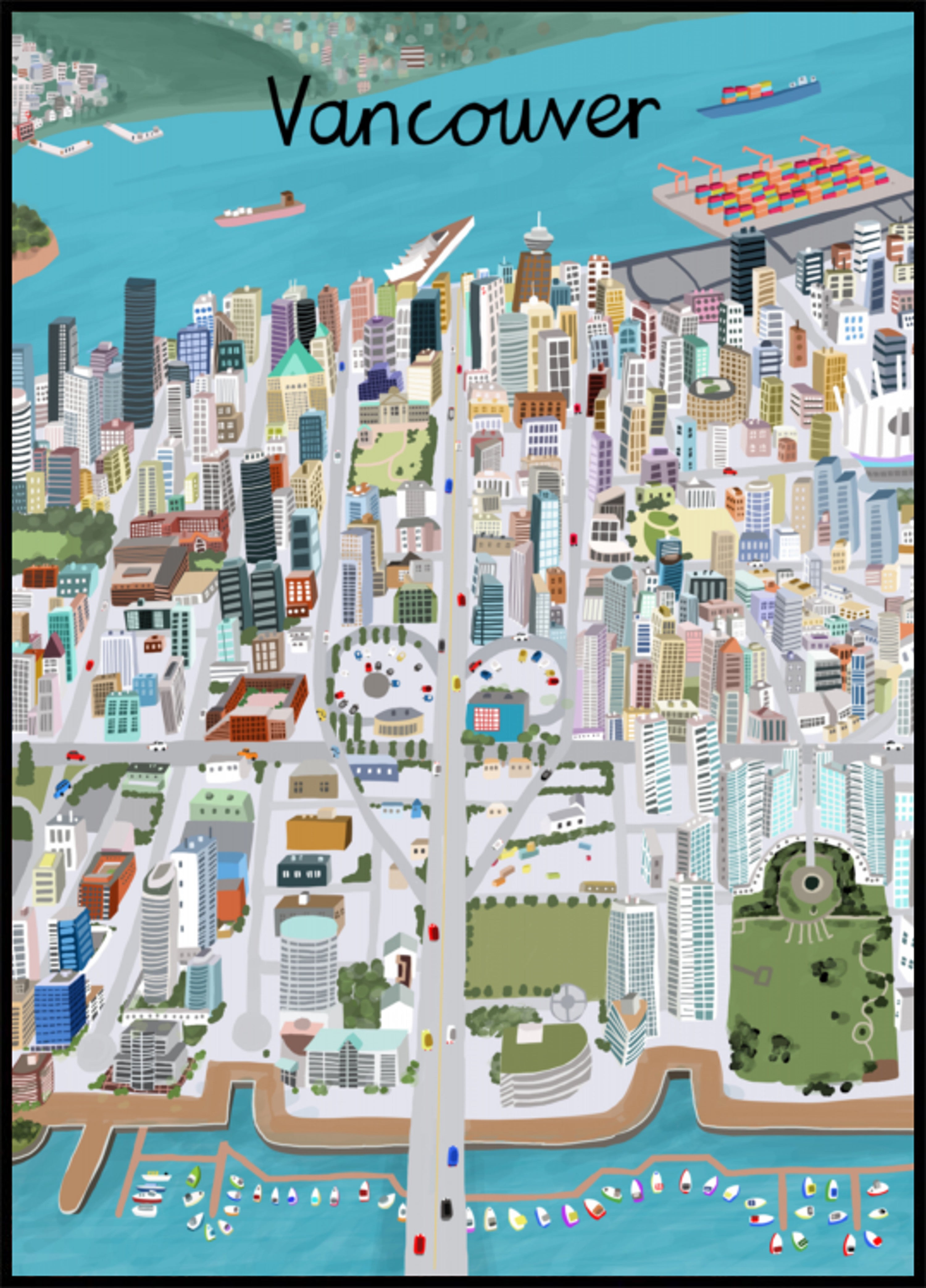 Lebhafte Stadt Vancouver