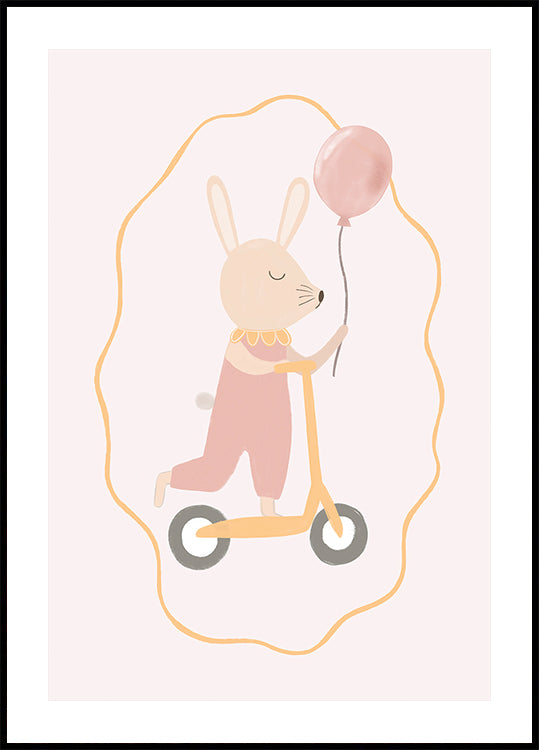 Bunny On a Scooter (NEW) - Posterbox