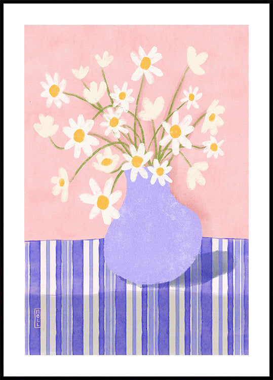 Quirky Daisies in a Vase Plakat - Posterbox