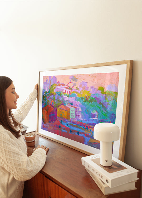 Colorful Hillside Scene - Posterbox