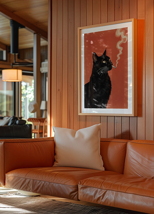 Smoking Midnight Cat  Poster - Posterbox