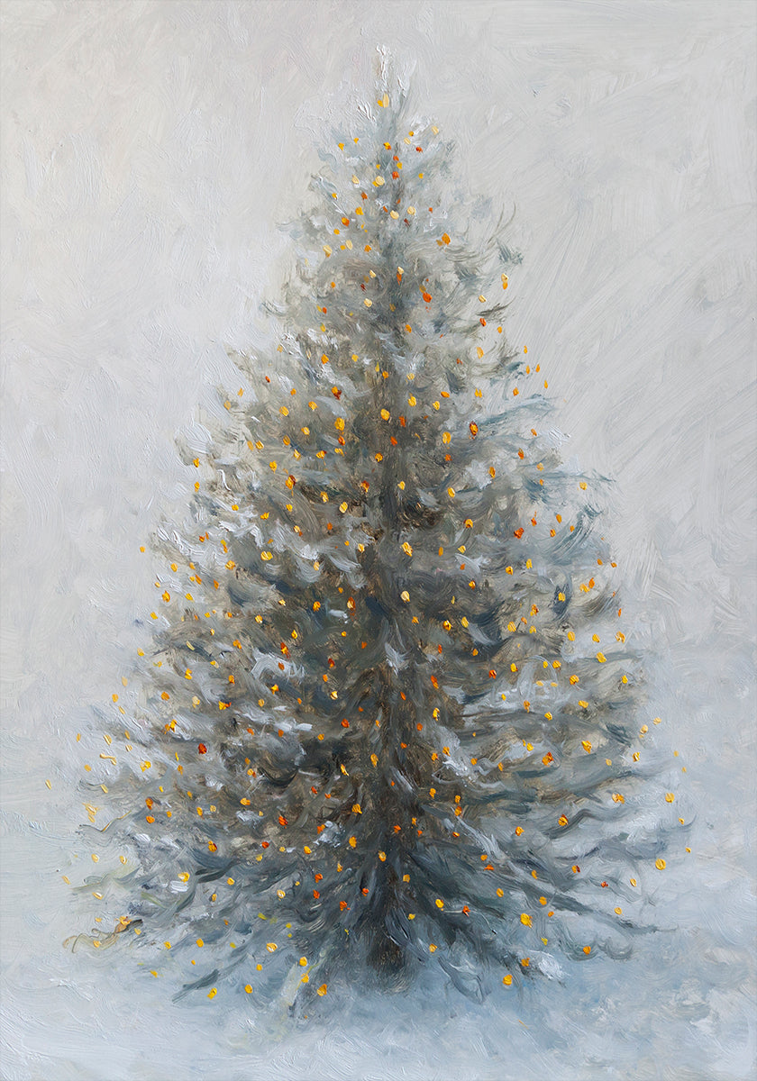 Christmas Tree  In Snow Plakat - Posterbox