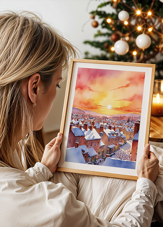 Snowy Christmas Morning Sunrise Plakat - Posterbox
