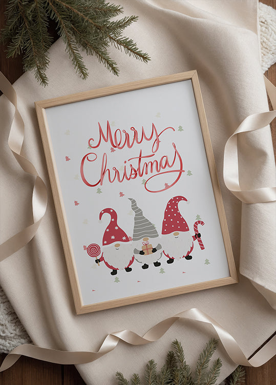 Merry Christmas Gnomes Plakat - Posterbox