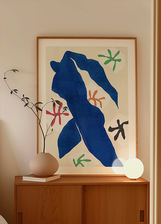 Abstract Blue Figure Plakat - Posterbox