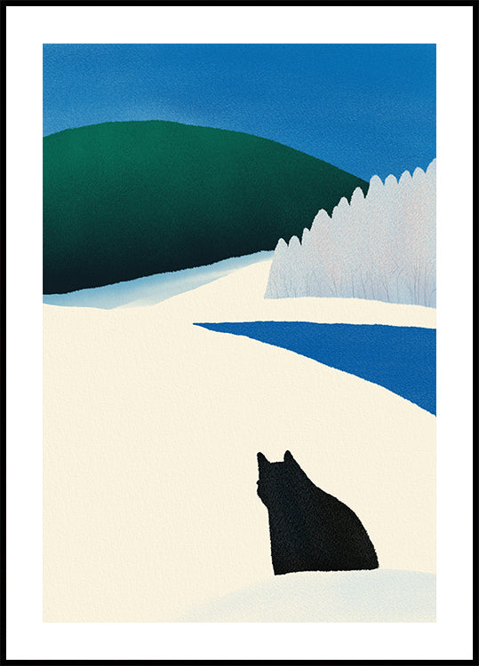 Black Cat Wandering Plakat - Posterbox