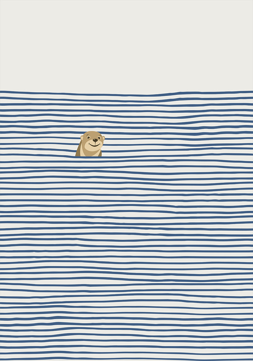 Otter in the Waves Plakat - Posterbox