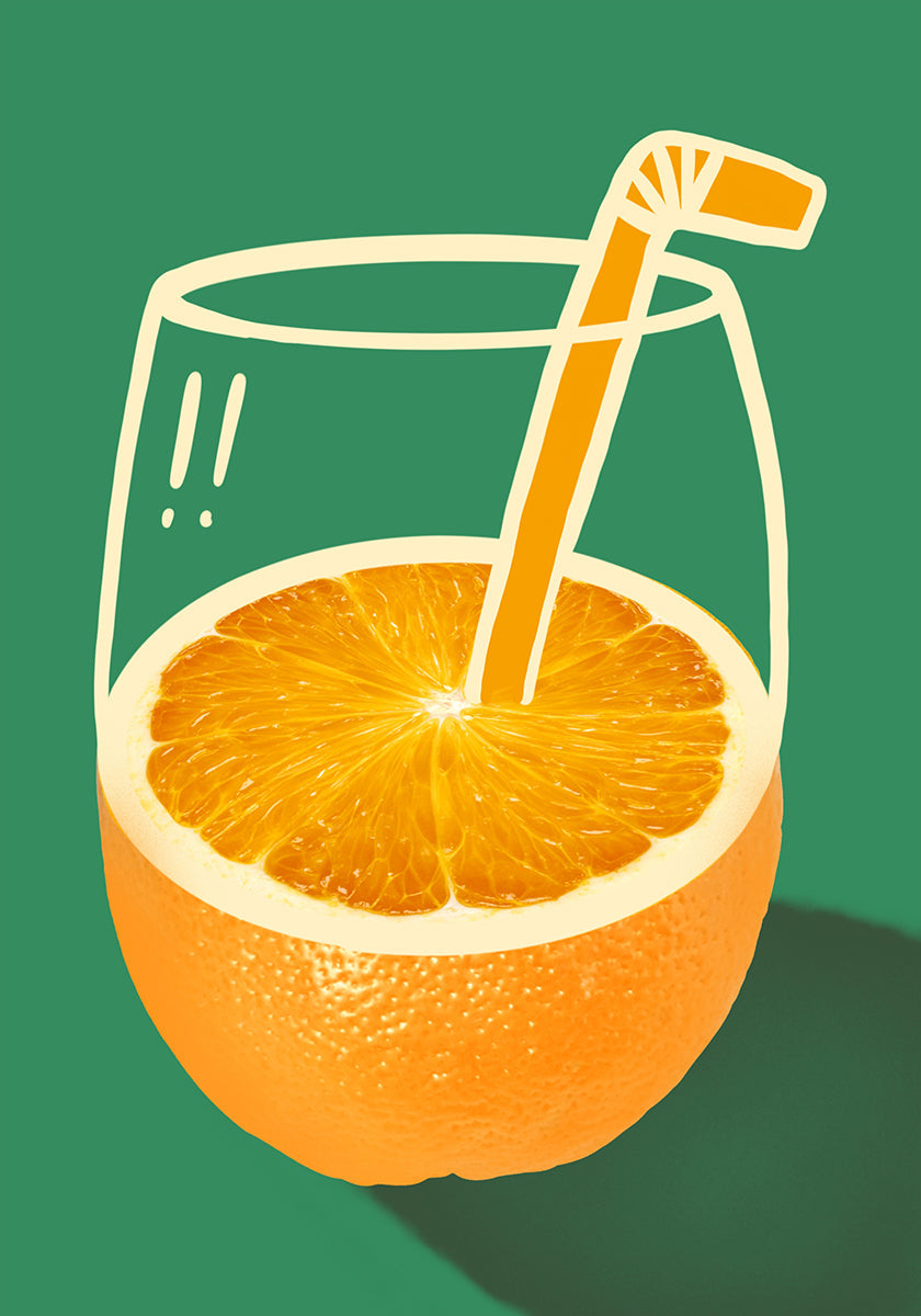 Vibrant Orange Cleverly Illustrated Plakat - Posterbox