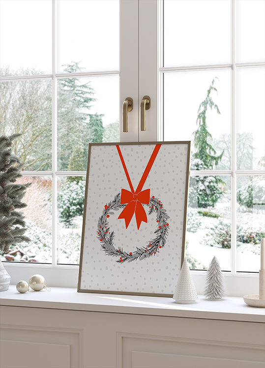 Festive Wreath Joy Plakat - Posterbox