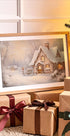 Snowy Cottage at Dusk Plakat - Posterbox