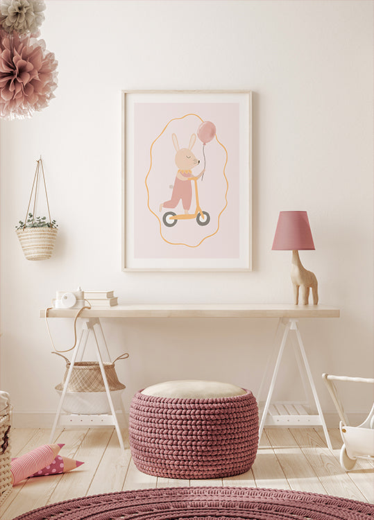 Bunny On a Scooter (NEW) - Posterbox