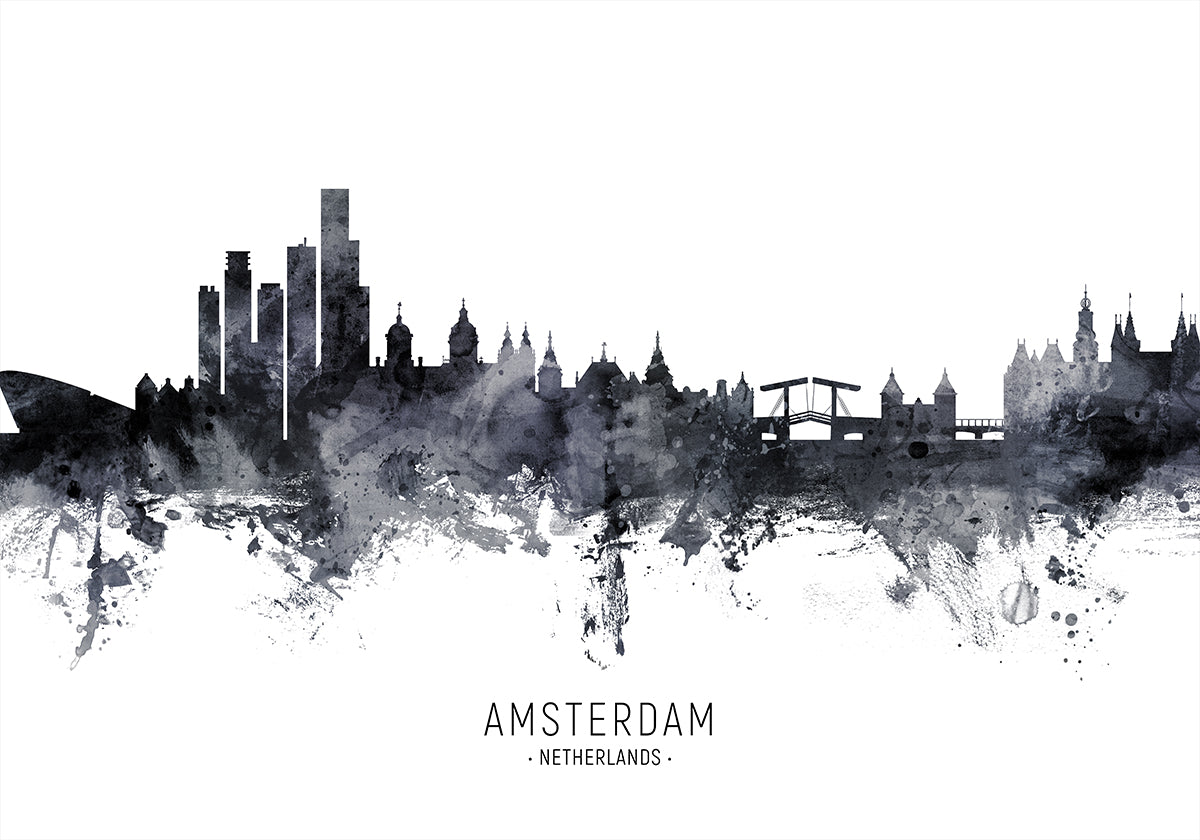 Amsterdam The Netherlands Skyline Plakat - Posterbox