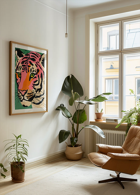 Lebendiges Tiger-Gaze-Poster